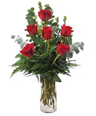 6 Premium Roses Vased