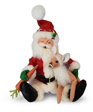 9in Christmas Swirl Santa and Fawn