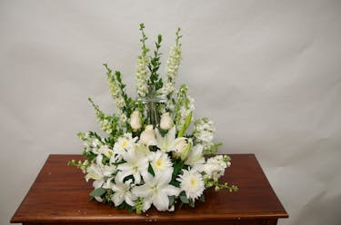 Crystal Cross in White | Staten Island Sympathy Flowers