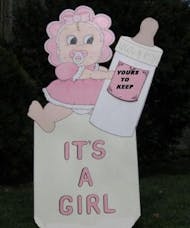 Baby Girl Lawn Announcement