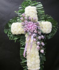 Cross with Lavender rose Overlay