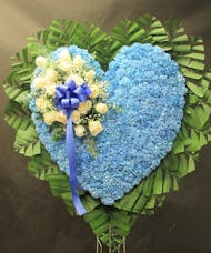 Heart in blue with w/ rose overlay