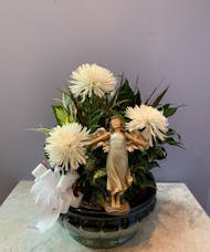 Dish Garden with Angel with open arms