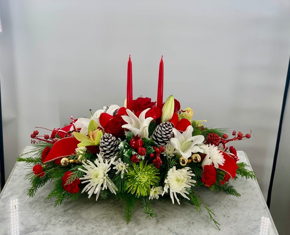 Elegant Holiday Centerpiece Staten Island (NY) Holiday Flowers