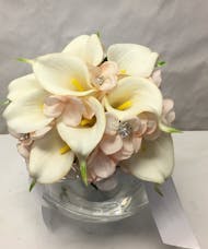 Silk Calla and Crystal Hydrangea Bouquet