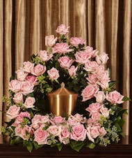 Pink Roses Memorial Urn