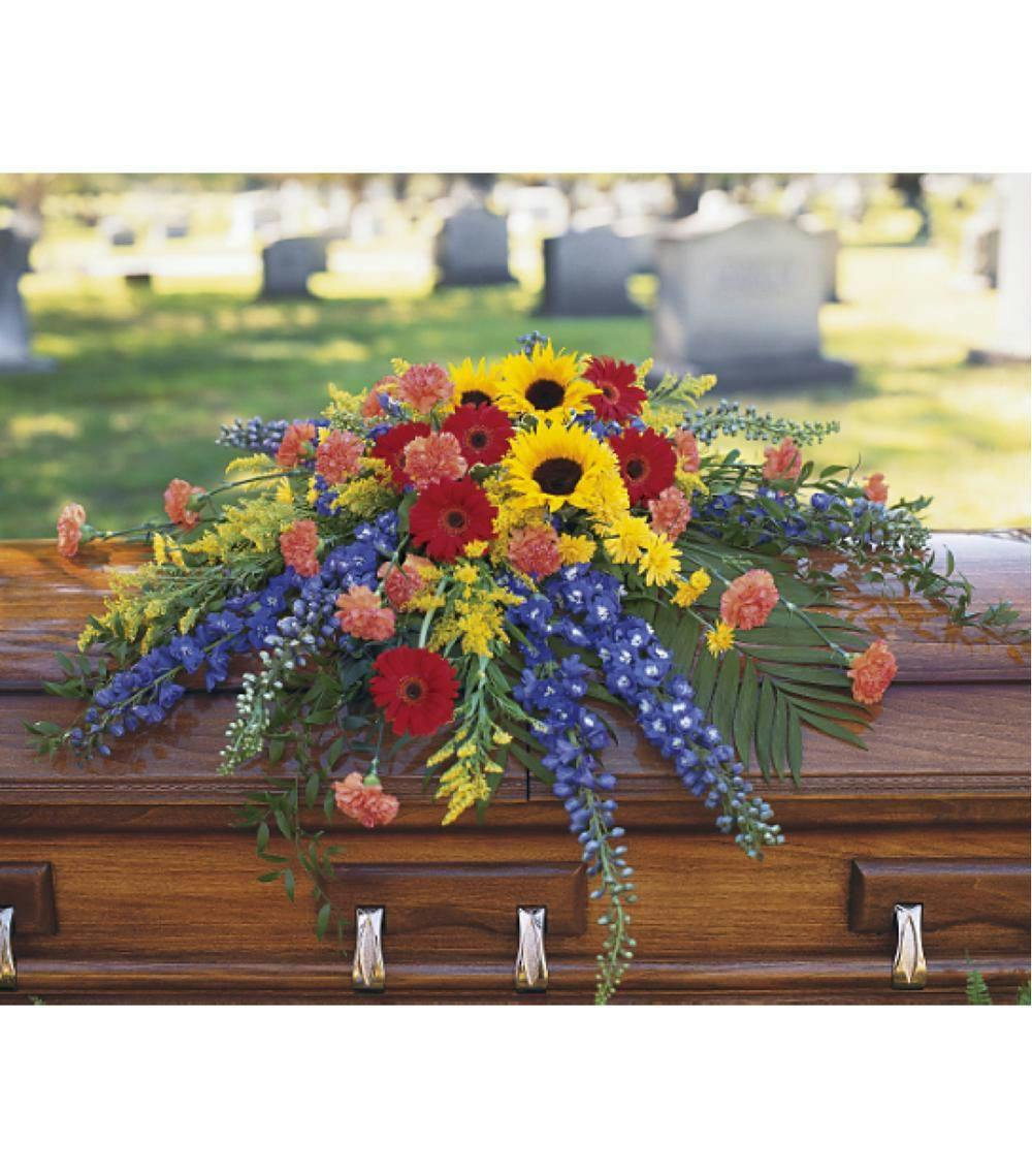 Casket Spray Summer Flowers Staten Island (NY) Sympathy Flowers Moravian Florist